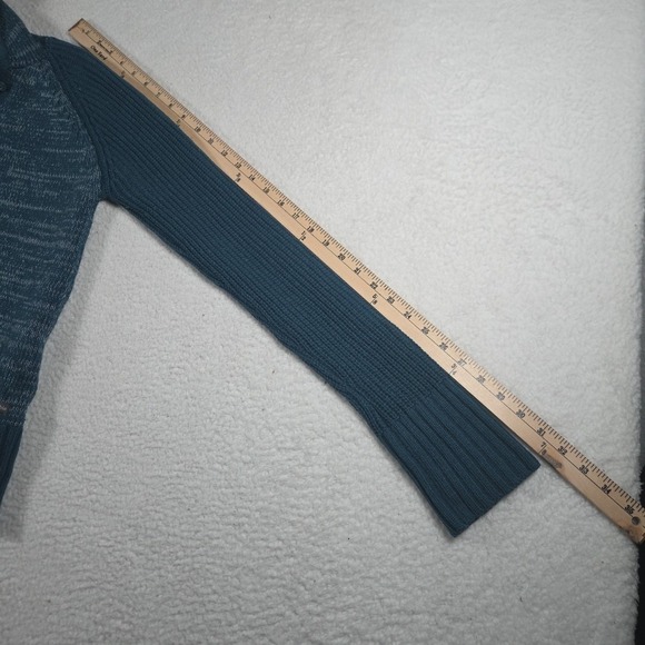 Columbia Women's Hooded Sweater Wool Blend Size Small Green Buttons - Picture 10 of 11